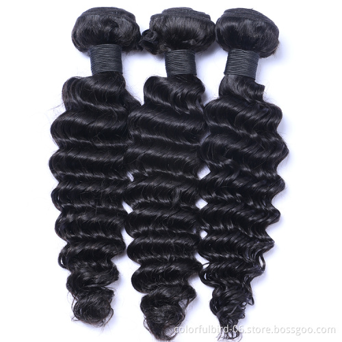Cheap Indian Hair Extensions Unprocessed Virgin Human Hair Double Drawn Deep Wave Bundles human hair